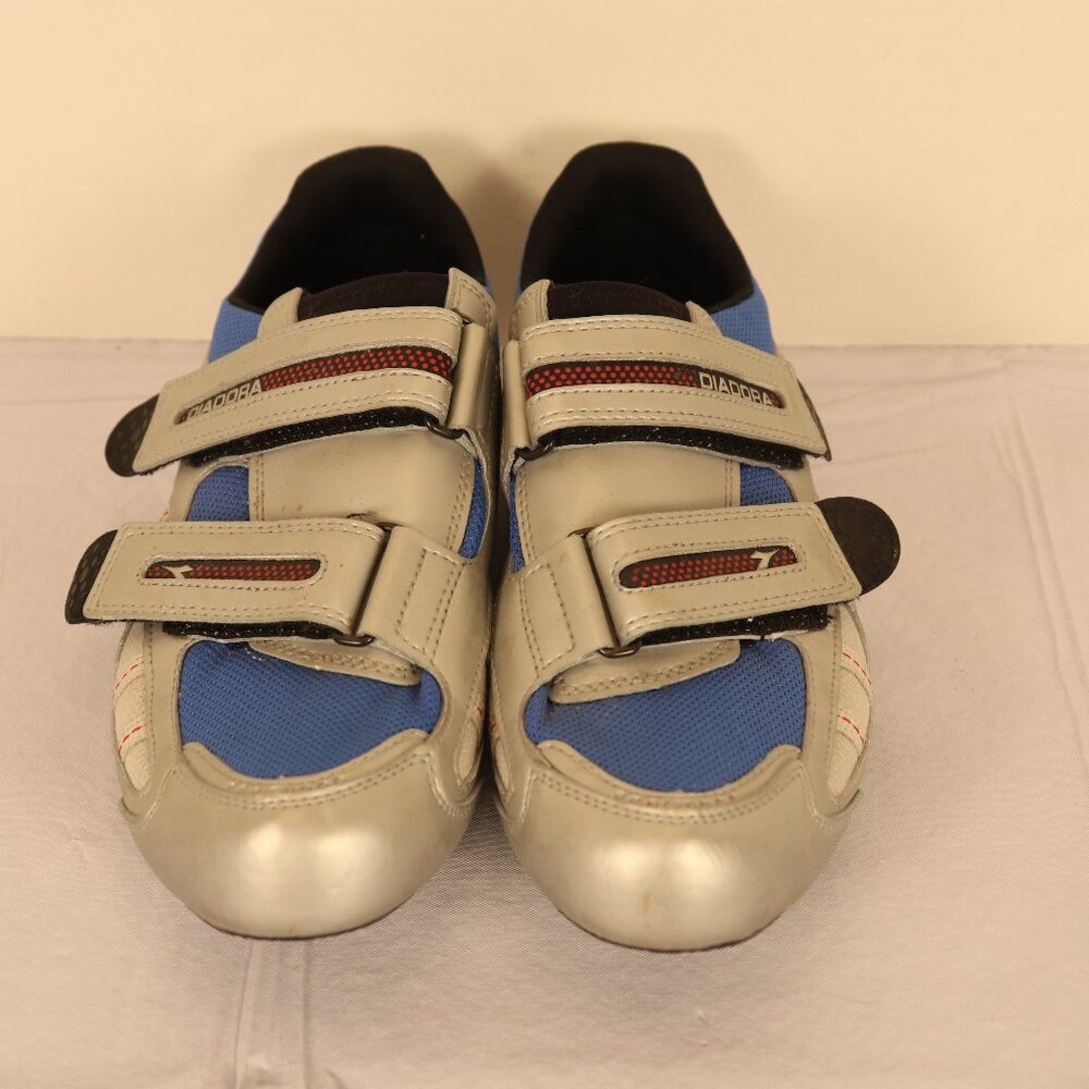 Diadora Men's Bike Shoes Size Eur 43.5 2006 1.46724 Silver and‎ Blue